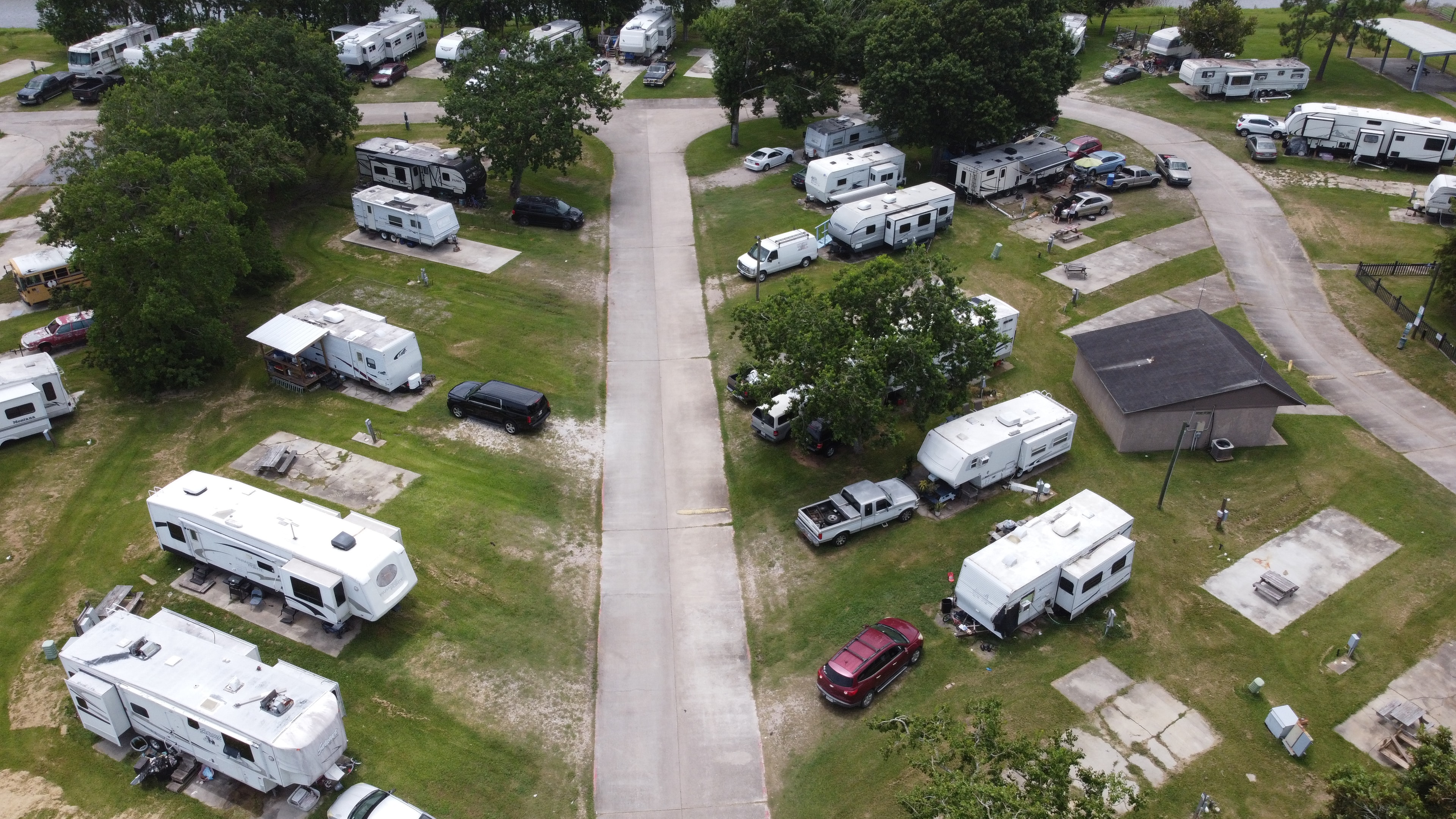 Lazy D RV Park – aerial road view of the park